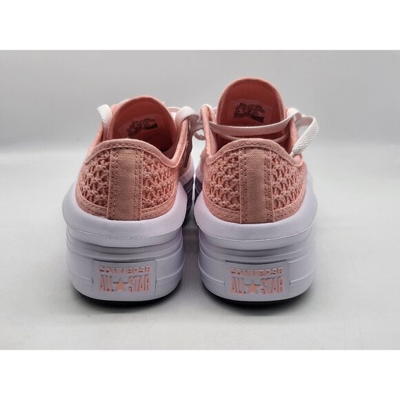 Converse All Star Shoes Youth Size 5.5 Pink Crochet Platform Lace Up Sneakers - Picture 6 of 10